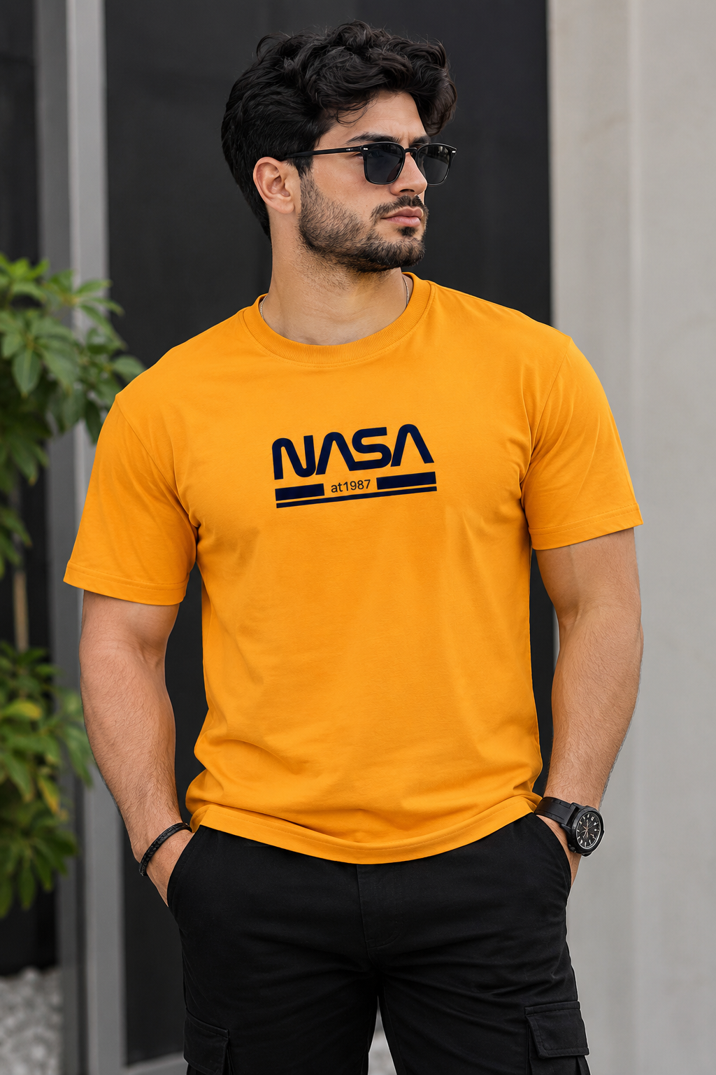 تیشرت مردانه طرح NASAسایز XXL(رنگ بندی)