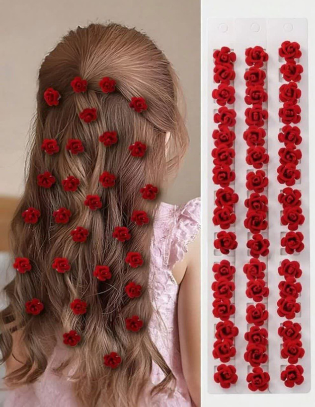 قفل مو طرح گل رز (دونه ای)