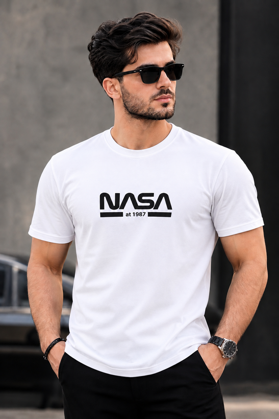 تیشرت مردانه طرح NASAسایز XXL(رنگ بندی)