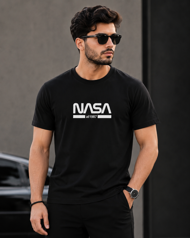 تیشرت مردانه طرح NASAسایز L(رنگ بندی )