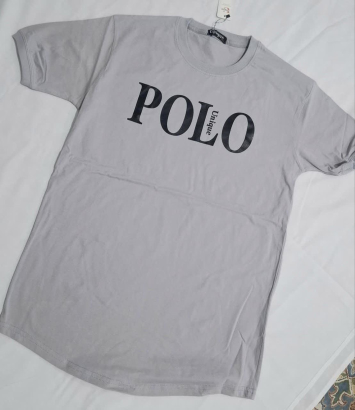 تیشرت مردانه طرح POLO رنگ طوسی سایز بندی