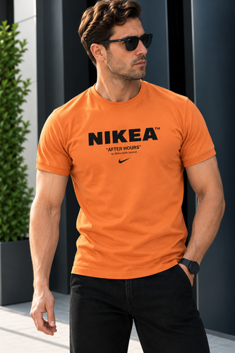 تیشرت مردانه طرح NIKEA، رنگ نارنجی هلویی ، سایز XL