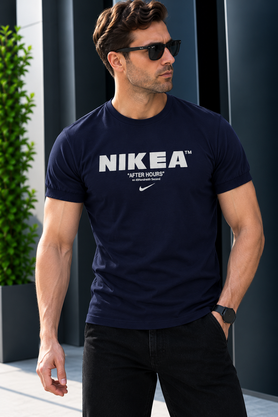 تیشرت مردانه طرح NIKEA، رنگ سورمه ای ، سایز L